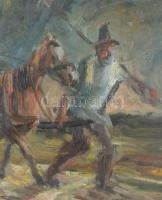 Simó Lajos (1911-1945): Hazatérés (lovaskocsi), 1943. Olaj, karton, jelezve balra lent, hátoldalán a...