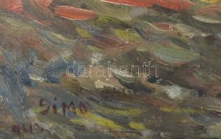 Simó Lajos (1911-1945): Hazatérés (lovaskocsi), 1943. Olaj, karton, jelezve balra lent, hátoldalán a...