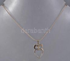 Ezüst (Ag) nyaklánc bagoly medállal, 925 ezrelékes ezüst, 5,2g