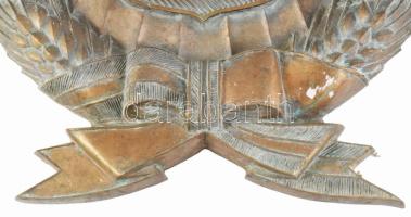 Bronz Kádár címer, nagy méretű plasztikus dombormű 42x51 cm 
 / large bronze coat of arms