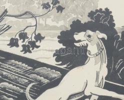 Arkady Kondratski (1901-1977), lengyel művész: Vadászat, Balatonlelle, 1940. Tus, papír, jelezve job...