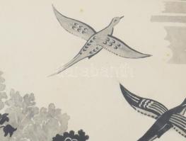 Arkady Kondratski (1901-1977), lengyel művész: Vadászat, Balatonlelle, 1940. Tus, papír, jelezve job...