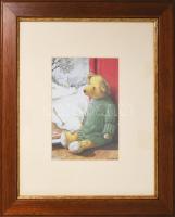 3 db dekoratív modern képkeret Leigh Beaves West nyomatokkal Belső méret 25x31 cm + egy régi képkere...