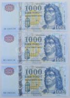 2011. 1000Ft (3x) sorszámkövetők "DB 1263119 - DB 1263121" T:UNC Adamo F55N