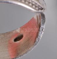 Ezüst (Ag) gyűrű és karperec, jelzett, 52g