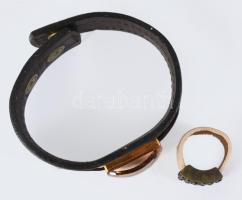 Cango &amp; Rinaldi karkötő és gyűrű, bőr, kövekkel, jó állapotban