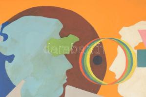 William (Vilmos) Kuchler (1934-2025): Én, 1970 körül. Akril, vászon, jelezve jobbra középen: Kuchler...