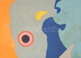 William (Vilmos) Kuchler (1934-2025): Én, 1970 körül. Akril, vászon, jelezve jobbra középen: Kuchler...