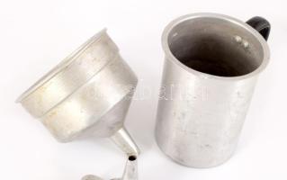 3 db alu mérce, tölcsér