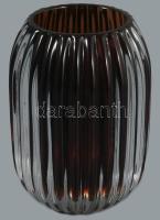 Design üveg váza, többrétegű, formába öntött kristály, hibátlan 13,5 cm