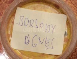 Borsódy Ágnes (1936-). váza. Mázas kerámia, jelzett, hibátlan 18 cm