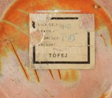 Tófej váza. Mázas kerámia, jelzett, hibátlan 30 cm