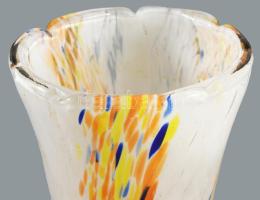 Muranoi hutaüveg váza, anyagában színezett, hibátlan 25 cm