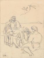 Borsos Miklós (1906-1990): Tristan I. Rézkarc, papír, jelzett, üvegezett fakeretben, 13,5x9 cm