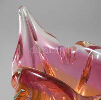 Chribska huta Jan Hospodka üveg váza Anyagában színezett, hibátlan 18x20 cm