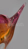 Chribska huta Jan Hospodka üveg váza Anyagában színezett, hibátlan 18x20 cm