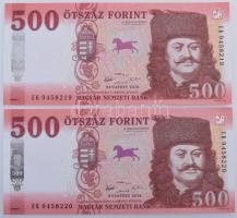 2018. 500Ft (2x) sorszámkövetők "EK 5694819 - EK 5694820" T:UNC Adamo F60.10