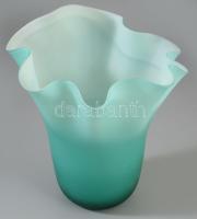 Handkerchief - zsebkendő váza. Anyagában színezett hutaüveg. hibátlan 23 cm