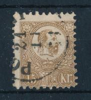 1871 Kőnyomat 15kr látványosan elfogazva (min 55.000)