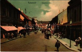 1908 Kolozsvár, Cluj; Wesselényi utca, Kovács József, Pap Ernő, Ifj. Buzetzkó Domokos üzlete, Pannon...