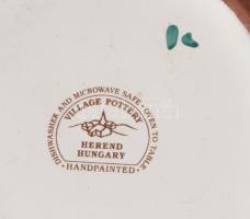 3 db herendi kerámia kaspó. Kézzel festett, jelzett, hibátlan d: 13 m : 11 cm