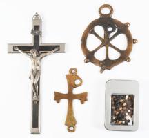 3 db feszület, kereszt, 23 cm-ig + rózsafüzér