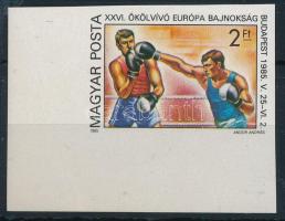 1985 Ökölvívó VB ívsarki vágott bélyeg