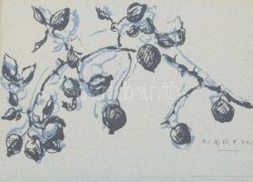 Martyn Ferenc (1899-1986): Ágas-bogas (cím nélkül). Nyomat, papír, jelzett, Martyn Ferenc autográf a...