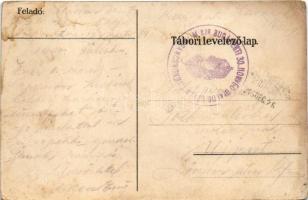 1916 Karácsonyi üdvözlet / WWI K.u.K. military art postcard with Christmas greetings, soldiers in wi...