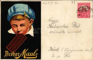1929 Dreher Maul csokoládégyár reklámja / Hungarian cocoa and chocolate factory advertisement. Fényn...
