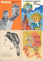 17 db MODERN reklám és propaganda képeslap: úttörők, Vietnam, Szovjetunió stb. / 17 modern advertisement postcards