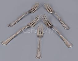 Ezüst (Ag) süteményes villák 6 db, klf jelzésekkel 123 g