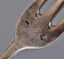 Ezüst (Ag) süteményes villák 6 db, klf jelzésekkel 123 g