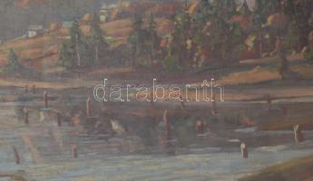 Barabás Márton, Márkusfalvi (1893-1974): Gyilkos-tó (Erdély). Olaj, vászon, jelzett. Dekoratív, sérü...