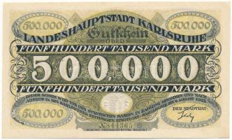 Német Birodalom 1923. Karlsruhe 500.000M T:UNC German Empire 1923. Karlsruhe 500.000M T:UNC