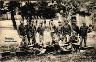 Üdvözlet a szentendrei géppuskásoktól. Özv. Goldstein Mórné kiadása / WWI Austro-Hungarian K.u.K. military, machine gun unit from Szentendre