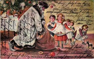 1920 Gnadenreiche Weihnachten und fröhliches neues Jahr! / Karácsonyi üdvözlet Mikulással / Christma...