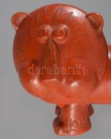 Lohr Pálma (1940-1993): Oroszlán. Mázas kerámia, kis kopással, jelzett, 18x13 cm