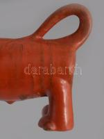 Lohr Pálma (1940-1993): Oroszlán. Mázas kerámia, kis kopással, jelzett, 18x13 cm