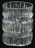 Vladislav Urban brutalista váza. Kristály, formába öntött, csiszolt, hibátlan 23 cm