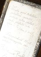 1986 Születésnapi ajándék véset ezüst (Ag) keretezésben, bársonyborítású keretben, 15x11 cm