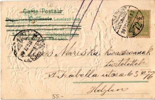 1902 Boldog karácsonyi ünnepeket! Mikulás / Christmas greeting art postcard with Saint Nicholas. Art...