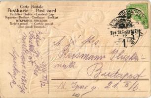 1914 Karácsonyi üdvözlet. Mikulás / Christmas greeting art postcard with Saint Nicholas, toys and ch...