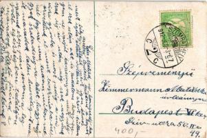 1912 Gruss vom Nicolo / Üdvözlet a Mikulástól / Christmas greeting art postcard with Saint Nicholas ...