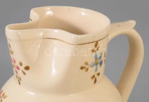 19. sz. vége, Zsolnay pillangó mintás boroskancsó, számozott, m: 22 cm