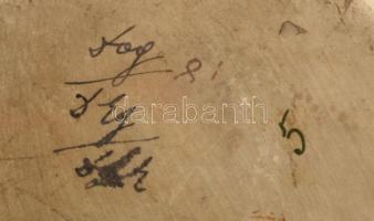 19. sz. vége, Zsolnay pillangó mintás boroskancsó, számozott, m: 22 cm