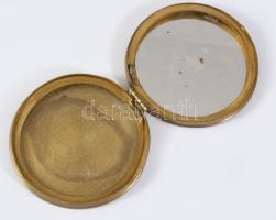 Szecessziós réz pudrié, d: 6,5 cm