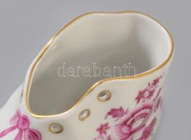 Herendi virág mintás cipőcske és kis talpas váza. Kézzel festett, jelzett, hibátlan 11 cm, 8 cm