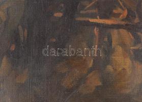 Viski János (1891-1987): Hármasfogat, 1930-40 körül. Olaj, vászon, jelezve balra lent: Viski J. Háto...