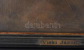 Viski János (1891-1987): Hármasfogat, 1930-40 körül. Olaj, vászon, jelezve balra lent: Viski J. Háto...